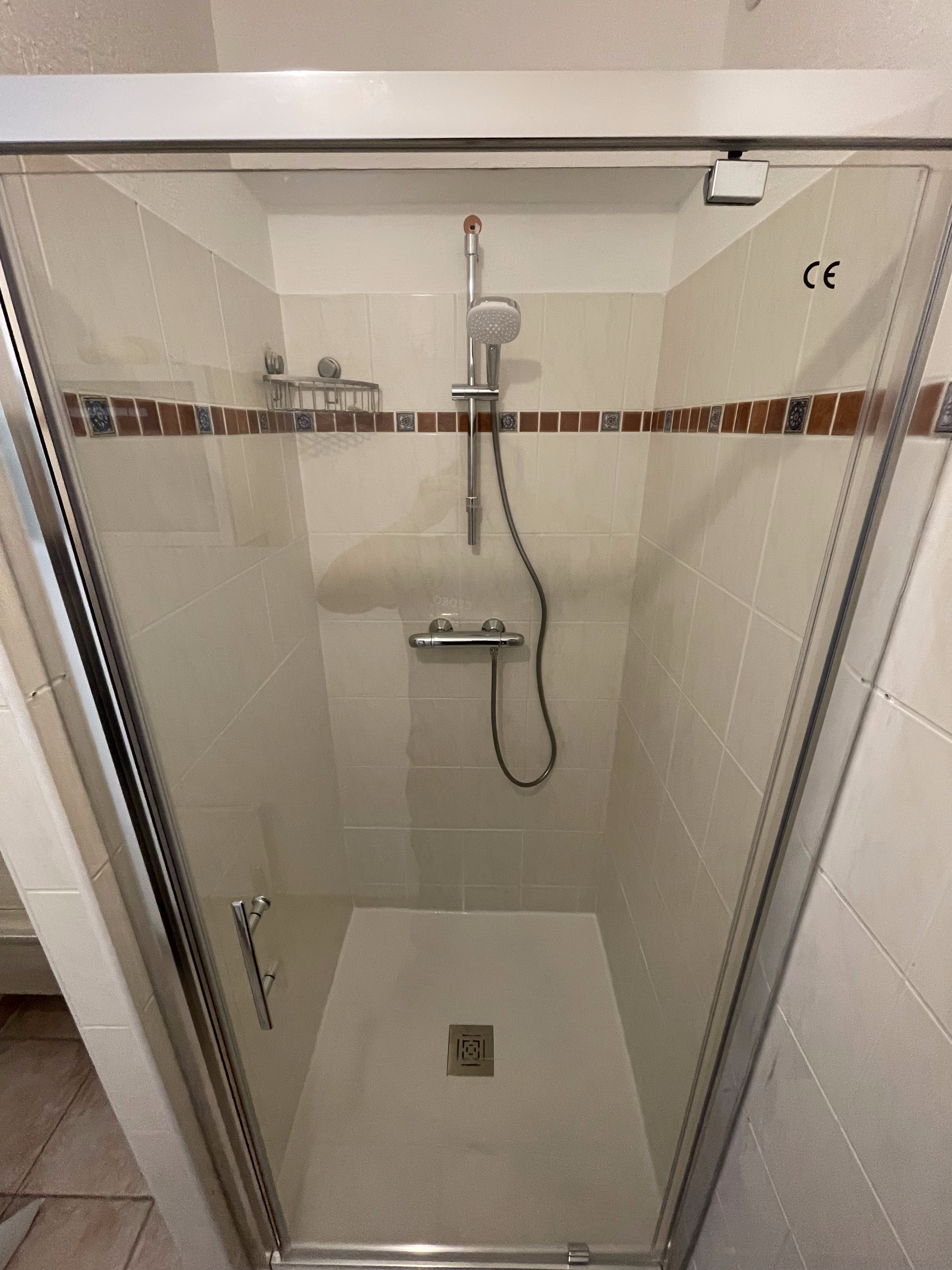 Salle de bain carrelage frise marron Rennes